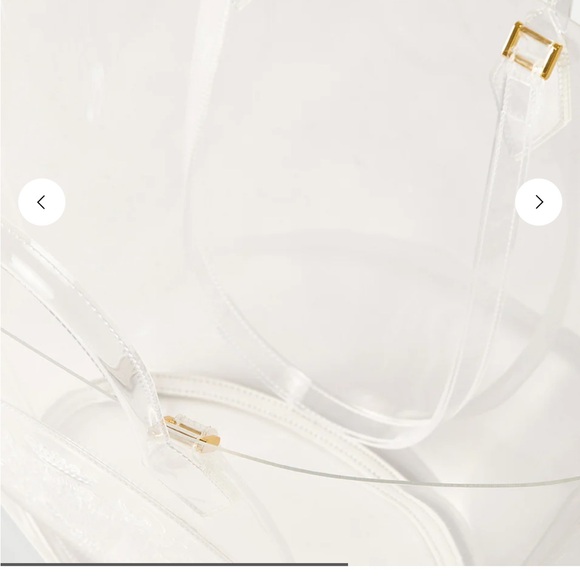 Veronica Beard Large Crest Market Tote Transparent with Embossed Logo - Picture 11 of 12